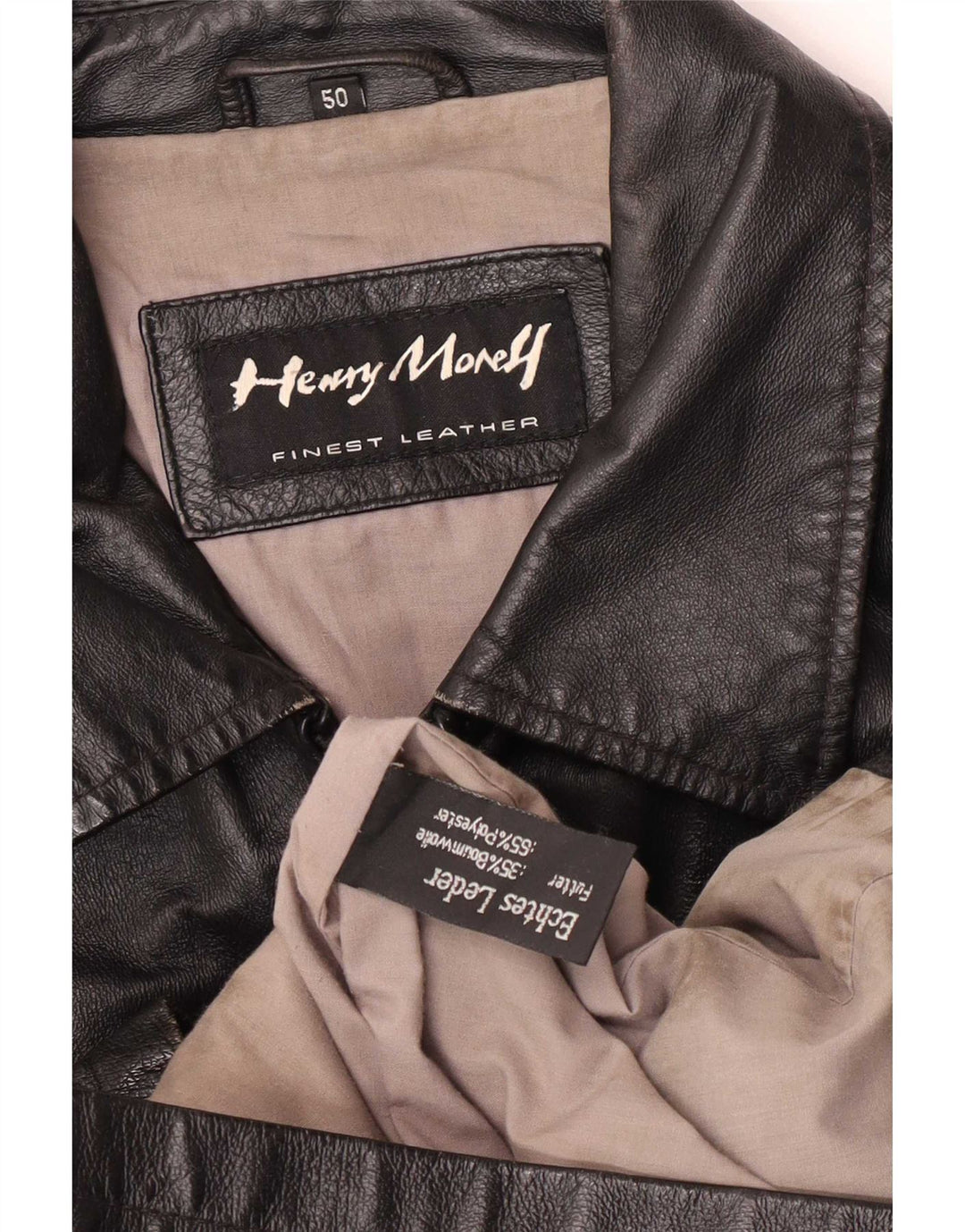 Henry Morell Herre Læderjakke IT 50 Large Sort