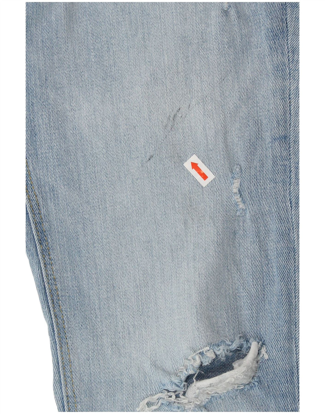 Zara Dame Distressed Cropped Jeans EU 40 Medium W30 L25 Blå Bomuld