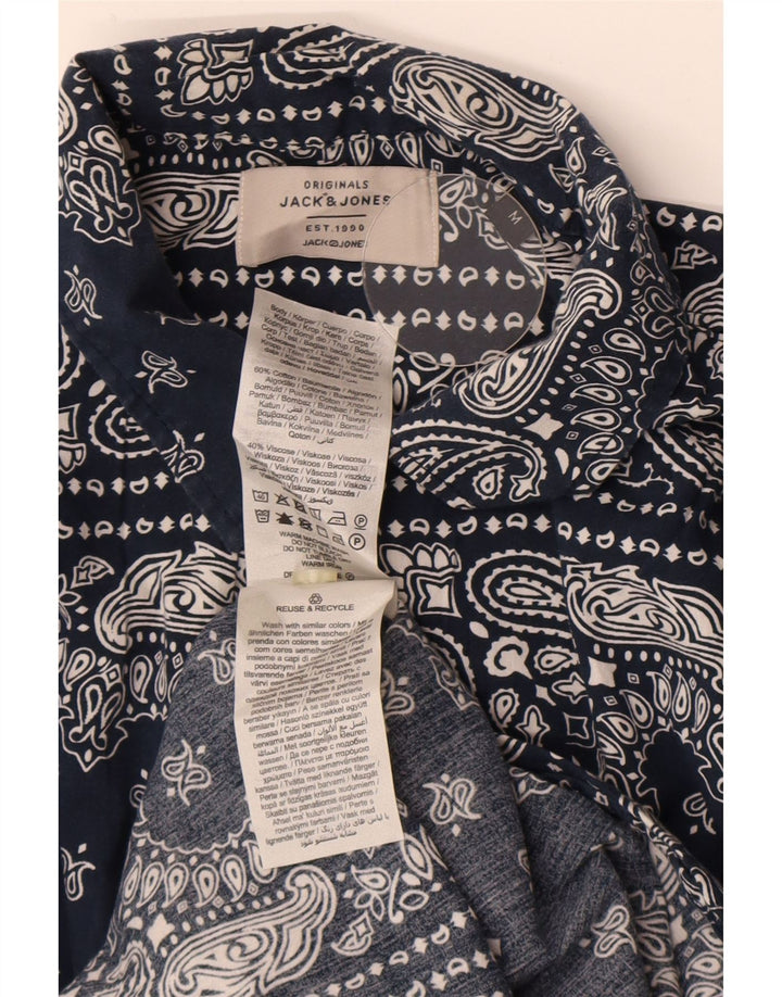 Jack & Jones Kortærmet Herreskjorte Medium Navyblå Paisley Bomuld