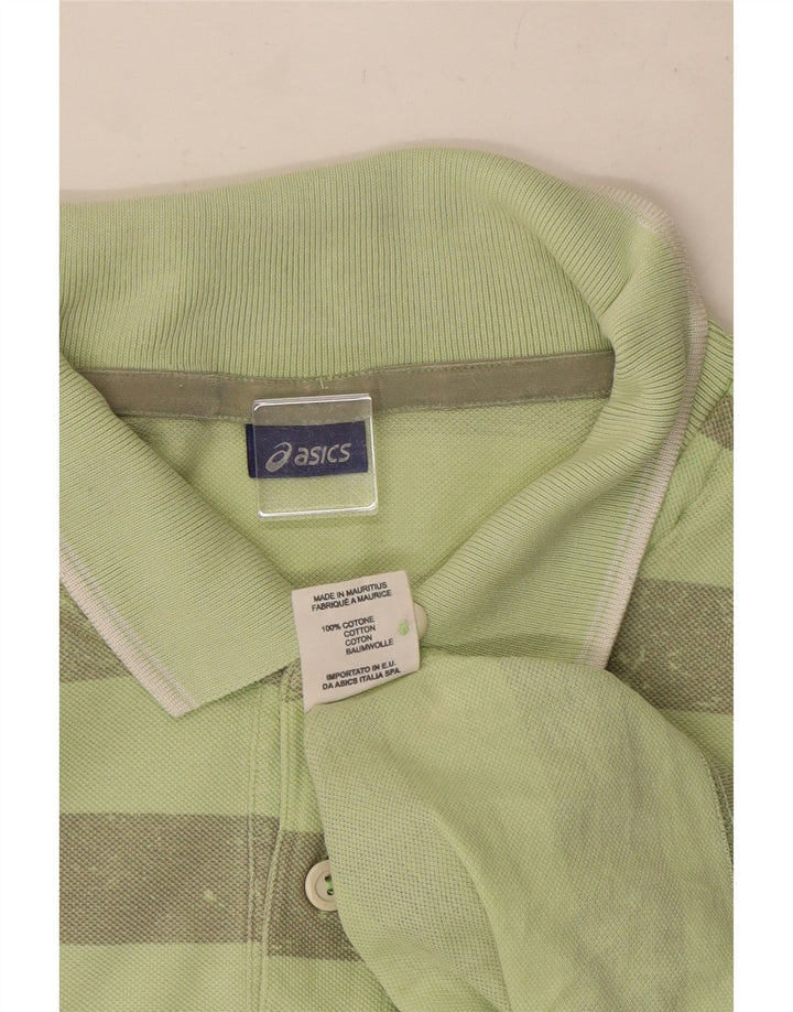 Asics herre polo shirt 2XL grøn stribet bomuld