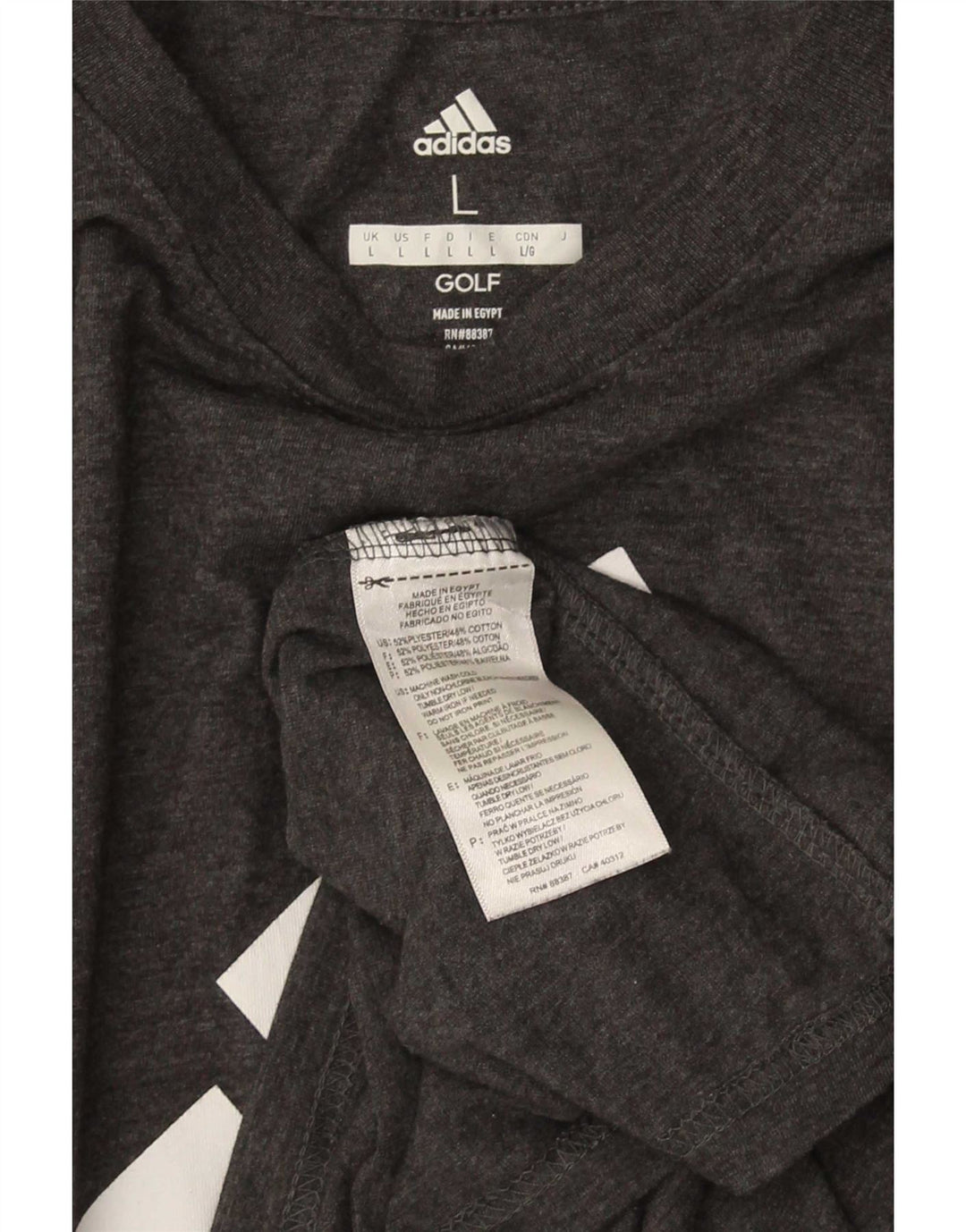 Adidas Herre Golf Grafisk T-Shirt Top Stor Grå Bomuld
