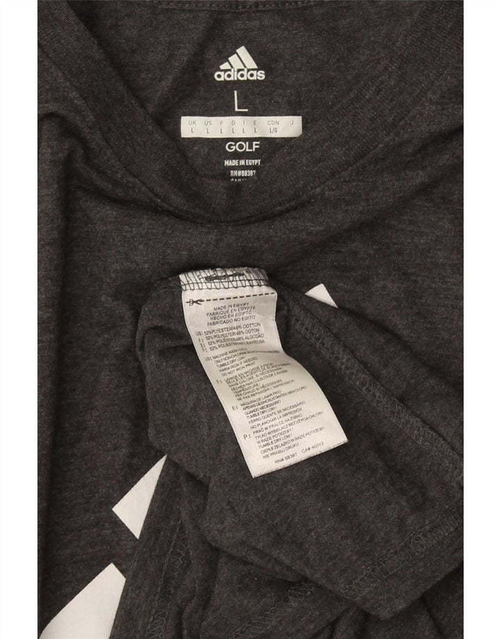 Adidas Herre Golf Grafisk T-Shirt Top Stor Grå Bomuld