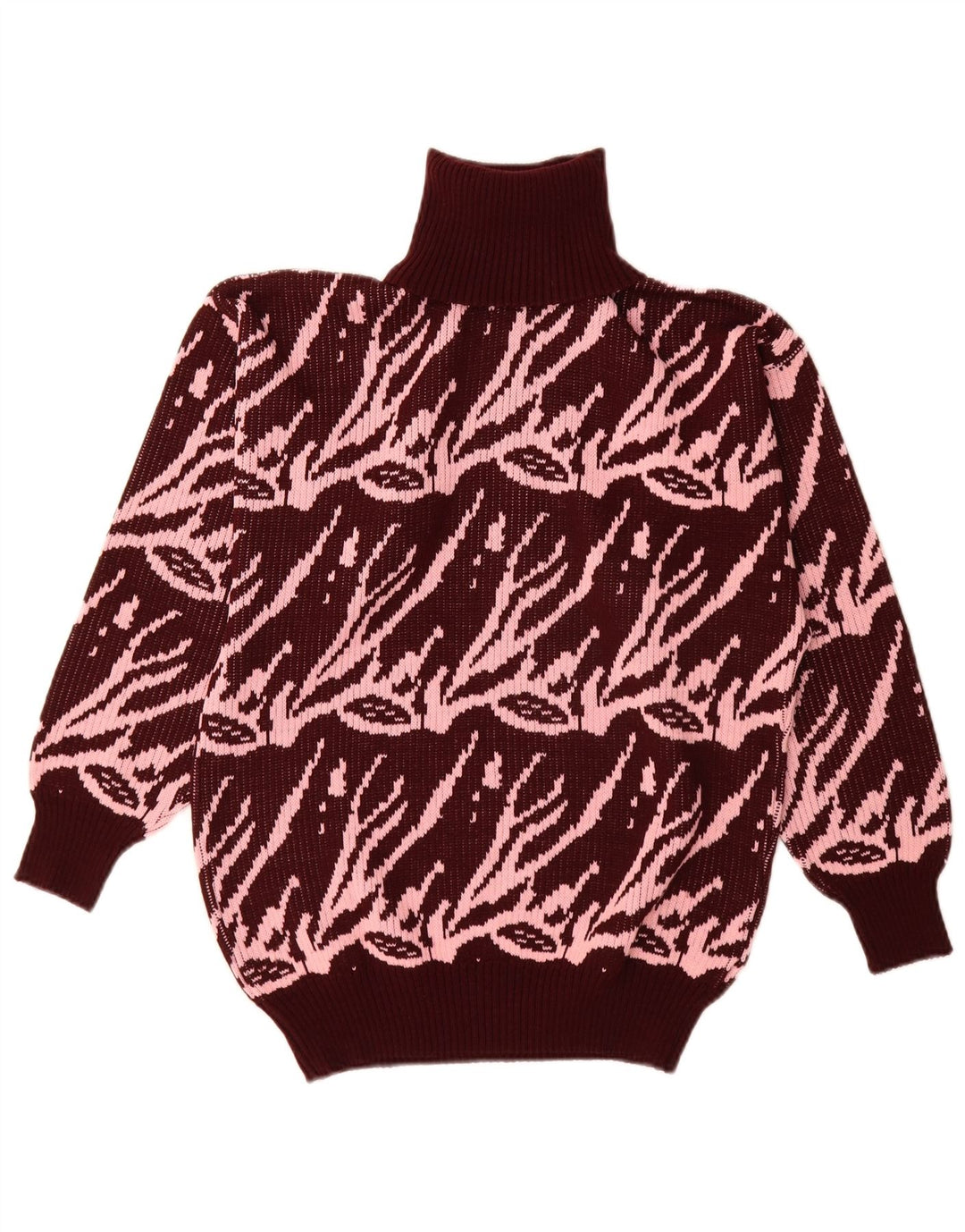 Vintage Dame Turtle Neck Jumper Sweater UK 16 Stor Brun