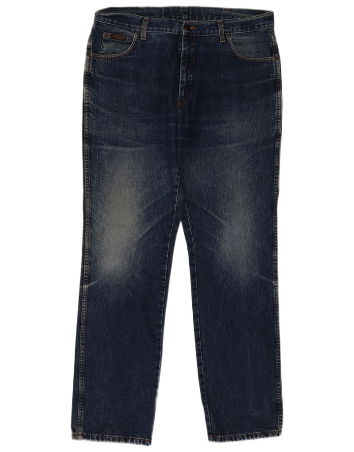 Wrangler Herre Texas Straight Jeans W38 L34 Blå Bomuld