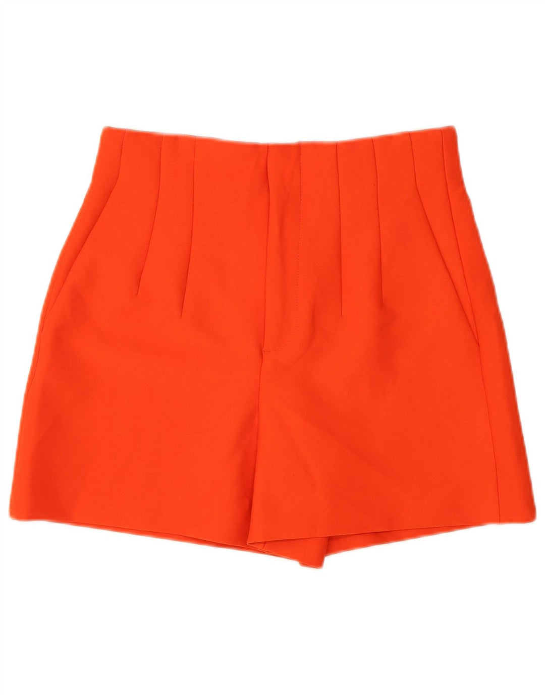 Zara kvinders højtaljede afslappede shorts små W26 orange polyester