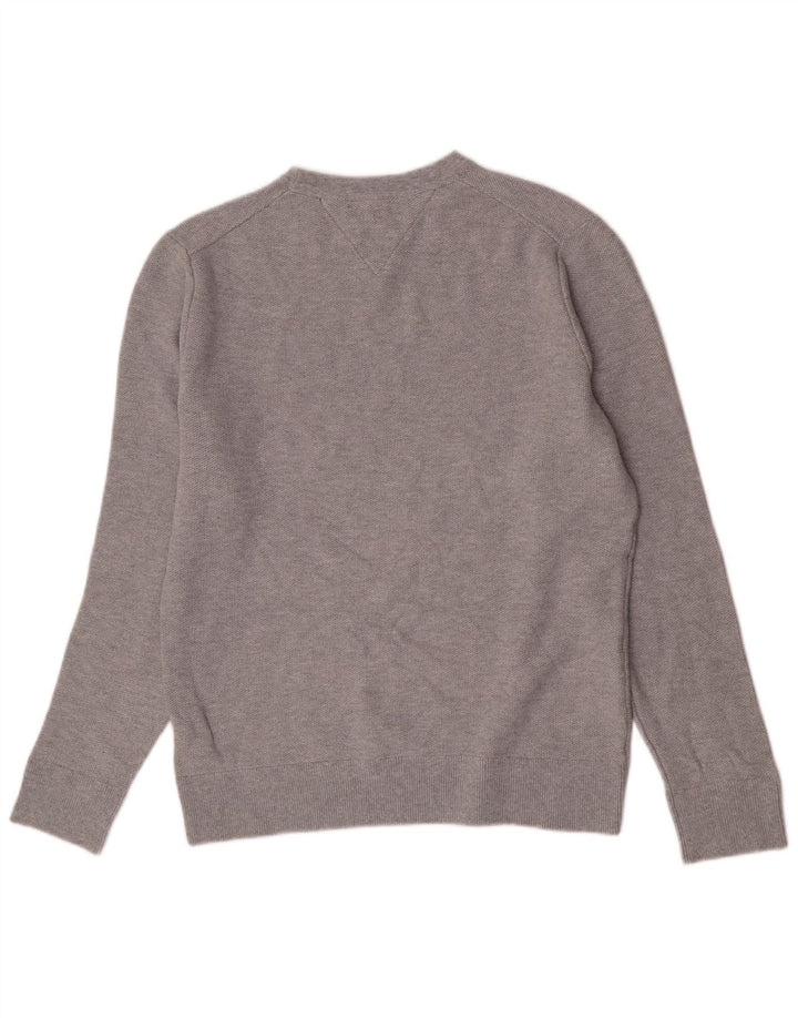 Tommy Hilfiger Herre Crew Neck Jumper Sweater Stor Grå Bomuld