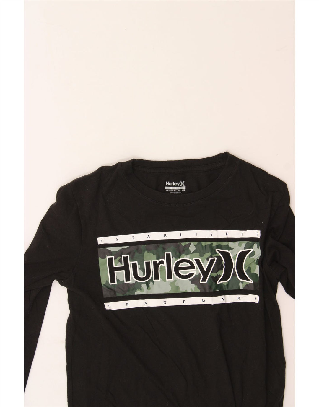 HURLEY Boys Graphic Top Long Sleeve 10-11 Years Medium Black Cotton Vintage Hurley and Second-Hand Hurley from Messina Hembry 