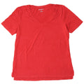 EDDIE BAUER Dame T-Shirt Top UK 16 Stor Rød Bomuld