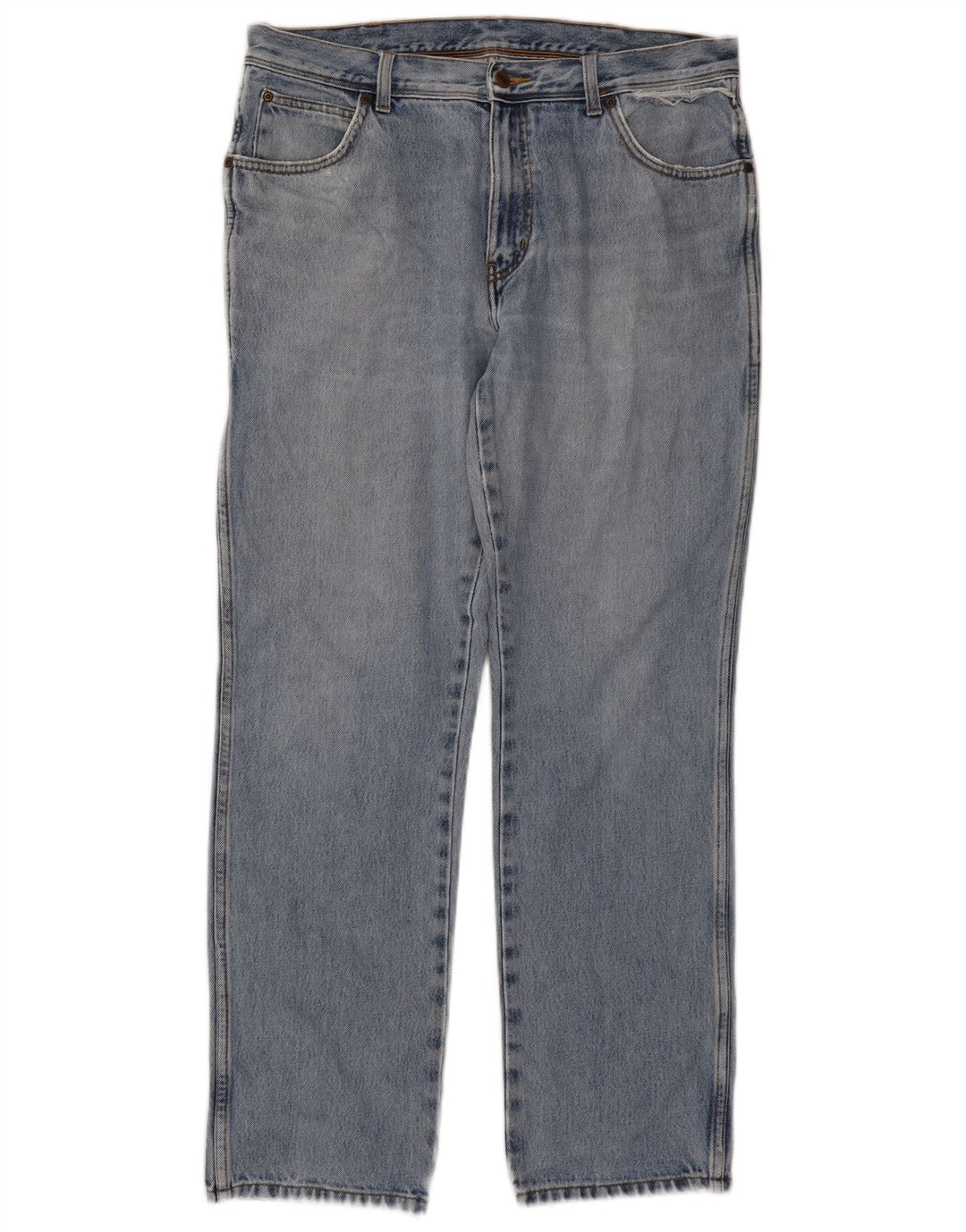 Wrangler Herre Regular Fit Straight Jeans W36 L32 Blå Bomuld
