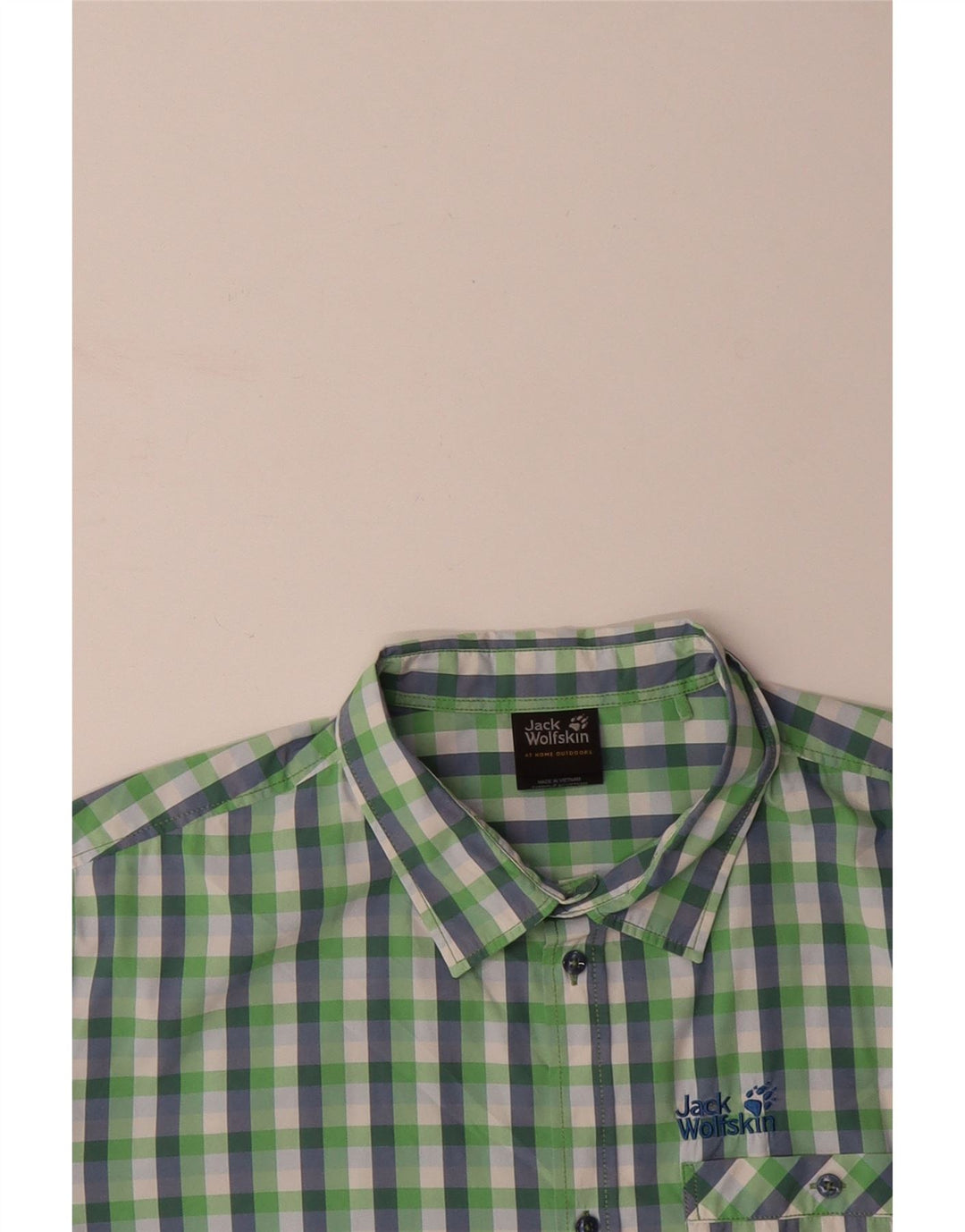JACK WOLFSKIN Mens Short Sleeve Shirt UK 48 2XL Multicoloured Check