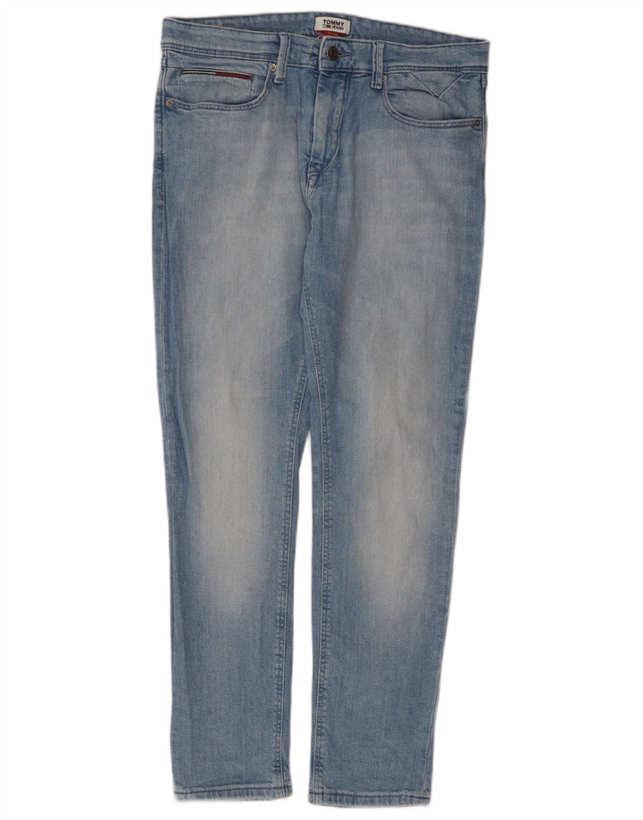 Tommy Hilfiger Herre Slim Jeans W32 L30 Blå Bomuld