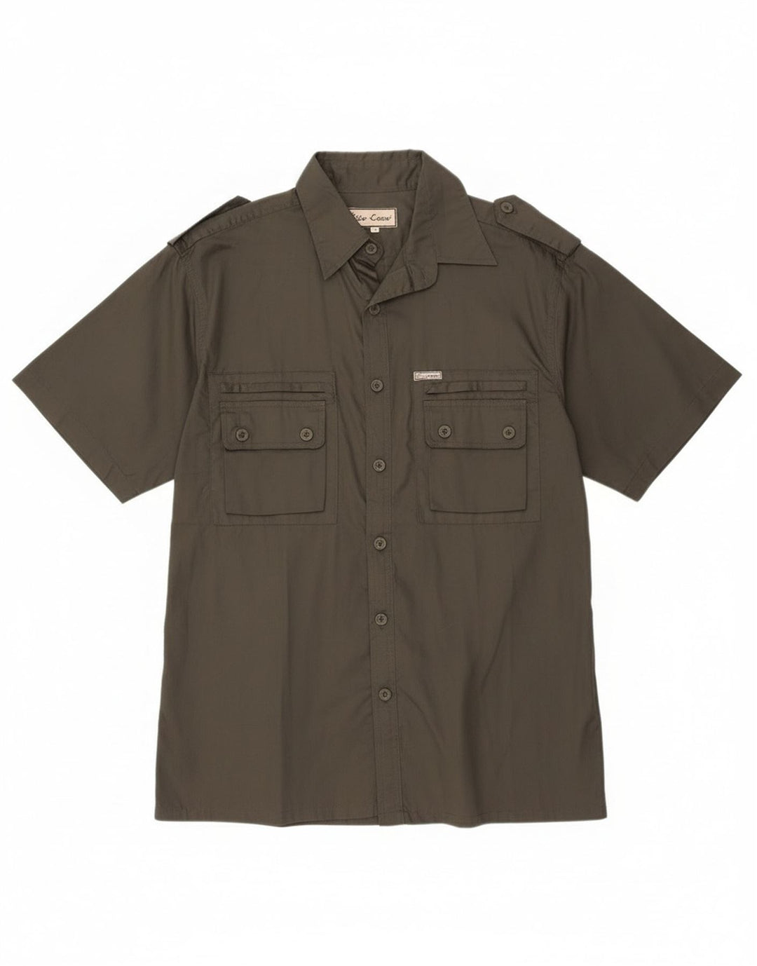 ESSE EMME Herre Militær Kortærmet skjorte Medium Khaki Bomuld