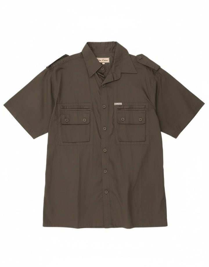 ESSE EMME Herre Militær Kortærmet skjorte Medium Khaki Bomuld