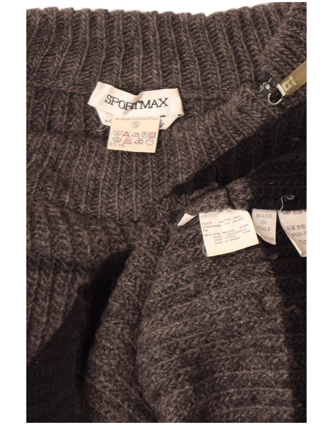 Sportmax trøje med lynlås til kvinder UK 10 Small Grey Colourblock