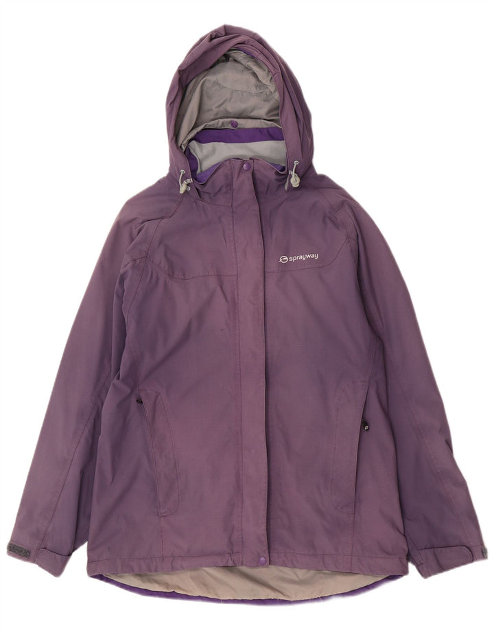Sprayway Dame Hætte Vandtæt Jakke UK 12 Medium Lilla Polyamid