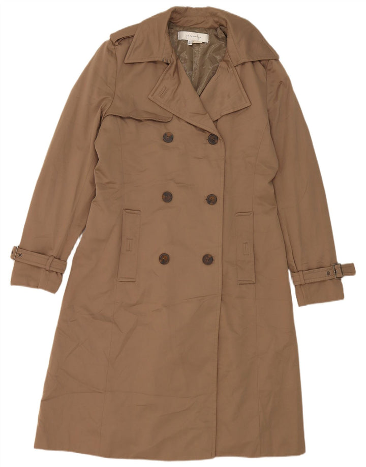 Zara Trench Coat til kvinder UK 16 Stor brun bomuld