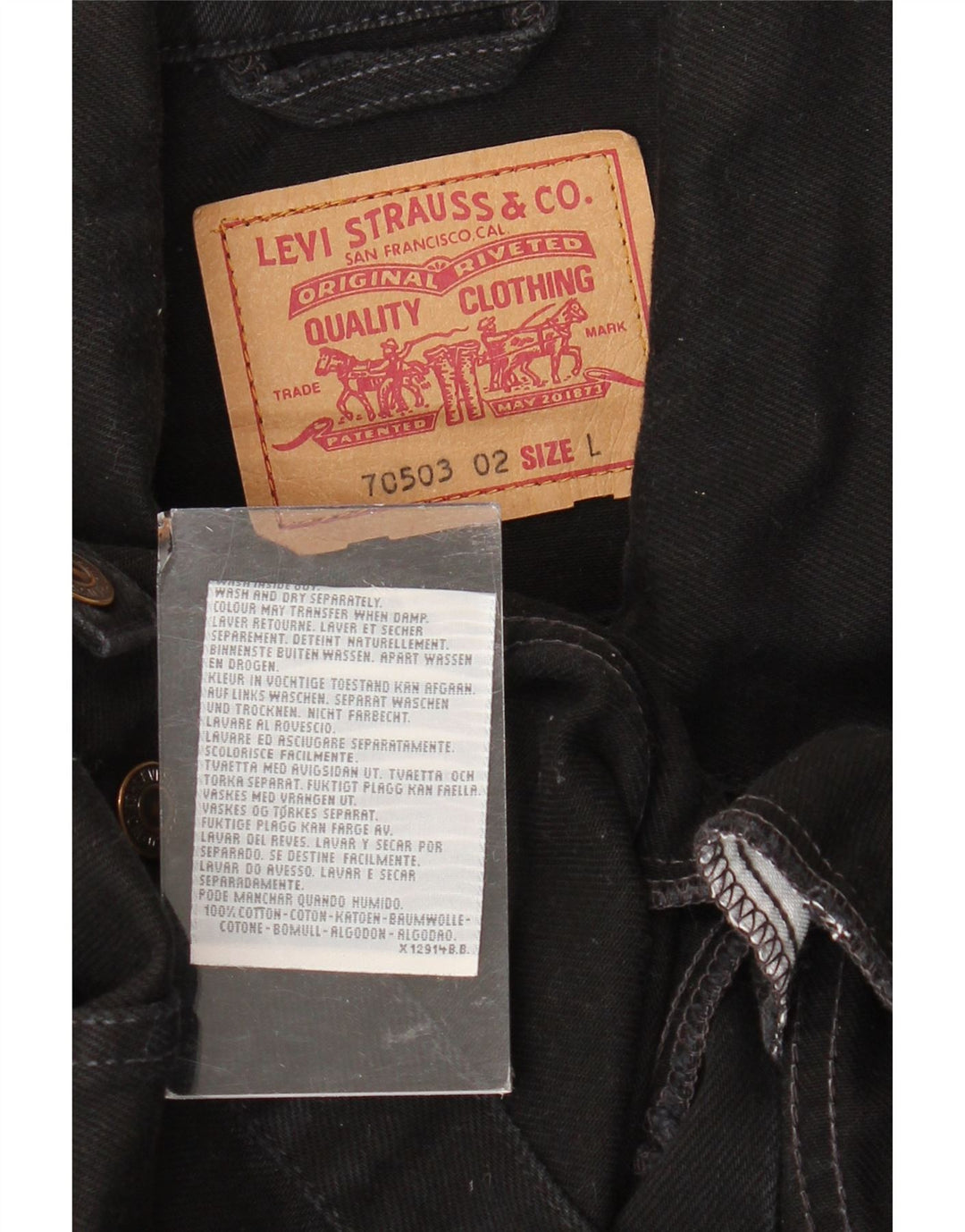 Levi's Herre denimjakke UK 40 Stor sort bomuld