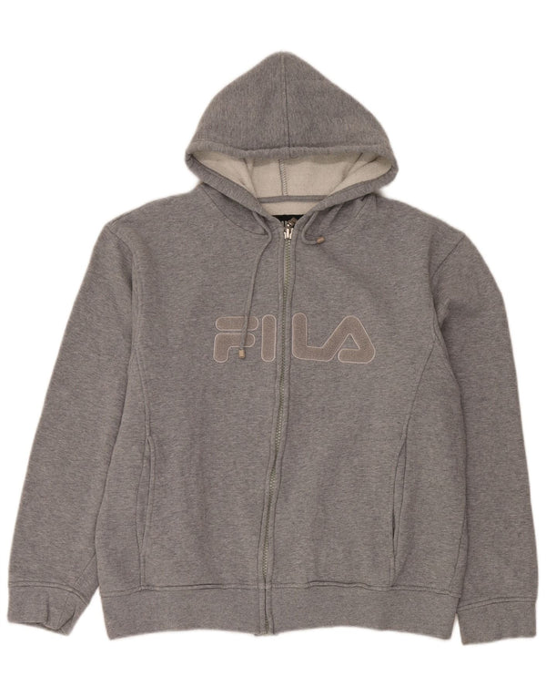 Fila Dame Grafisk Hættetrøje Sweater UK 20 2XL Grå Bomuld