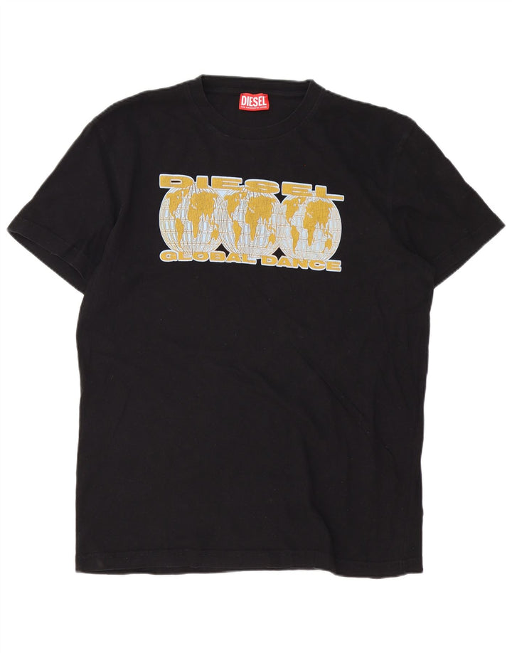 Diesel Herre Grafisk T-Shirt Top XL Sort Bomuld