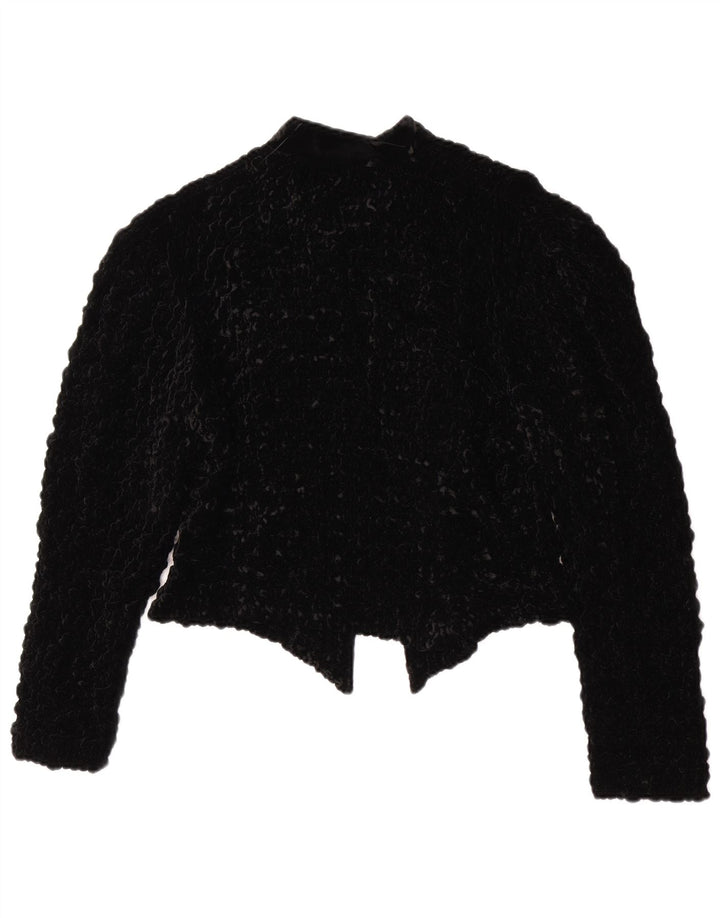 Simonetta Womens Velvet Bolero Jacket IT 42 Medium Black Viscose