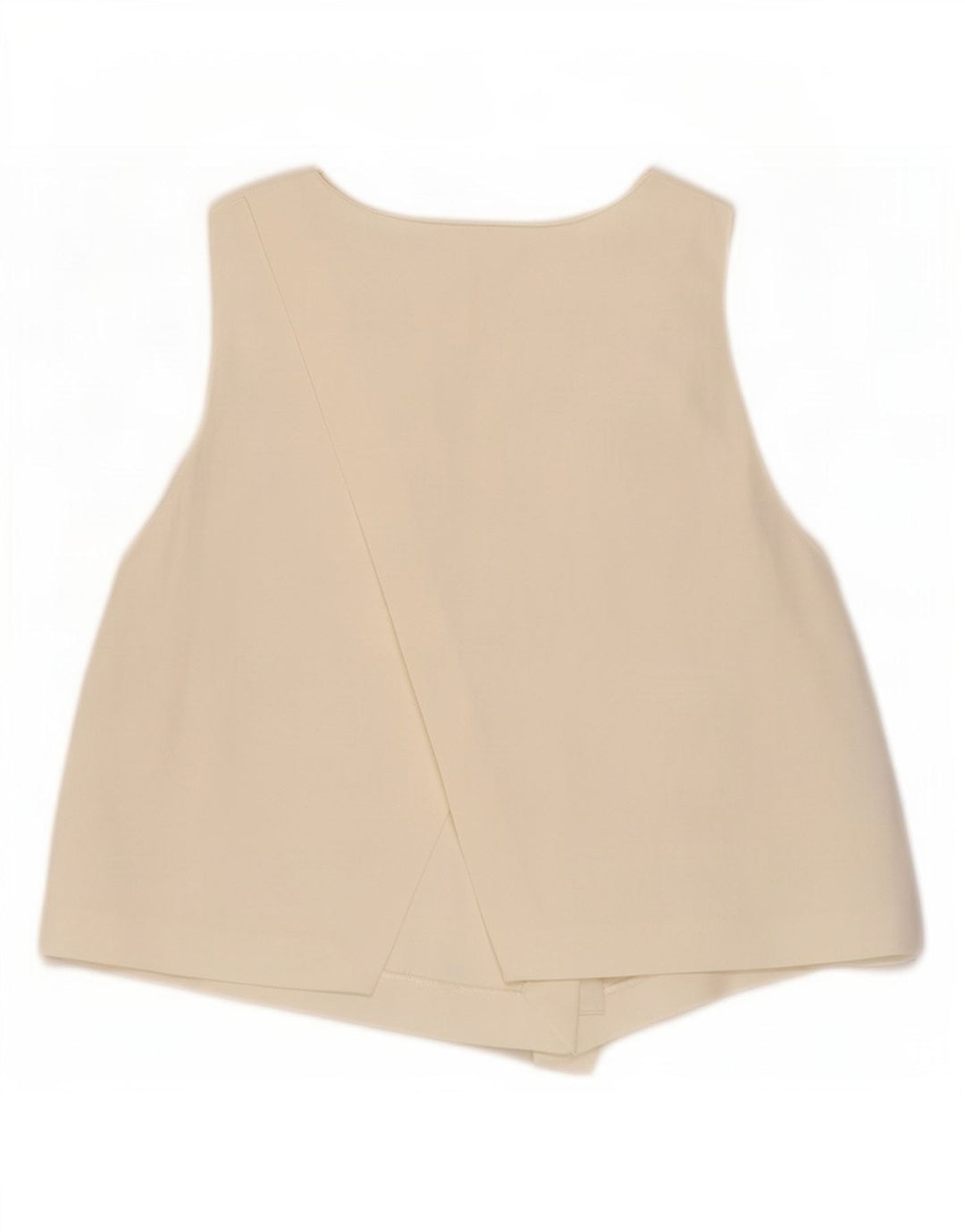 Zara Womens Crop Ærmeløs bluse Top UK 12 Medium Off White Viscose