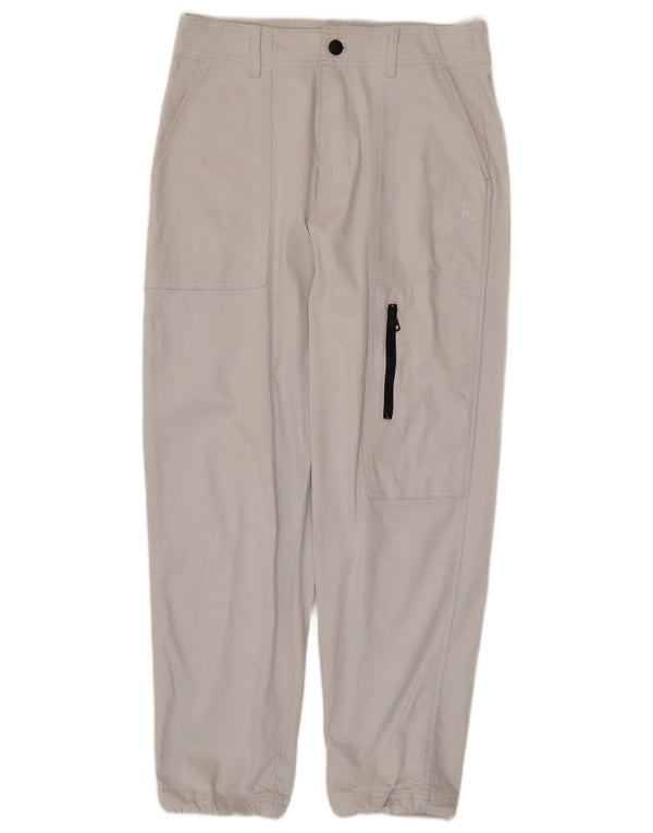 CALVIN KLEIN Herre joggers Cargo Bukser W30 L28 Hvid Bomuld