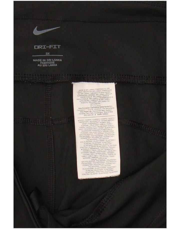 Nike Dame Dri Fit Capri Leggings UK 22 3XL Sort Polyester