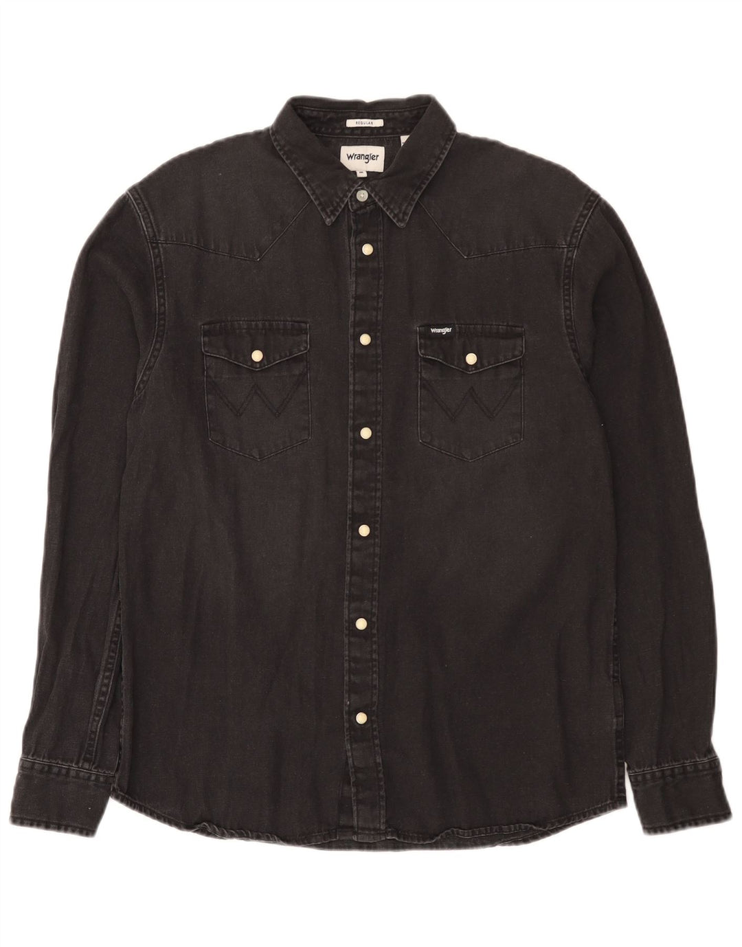 Wrangler Herre Western Regular Fit Denimskjorte Medium Sort Bomuld