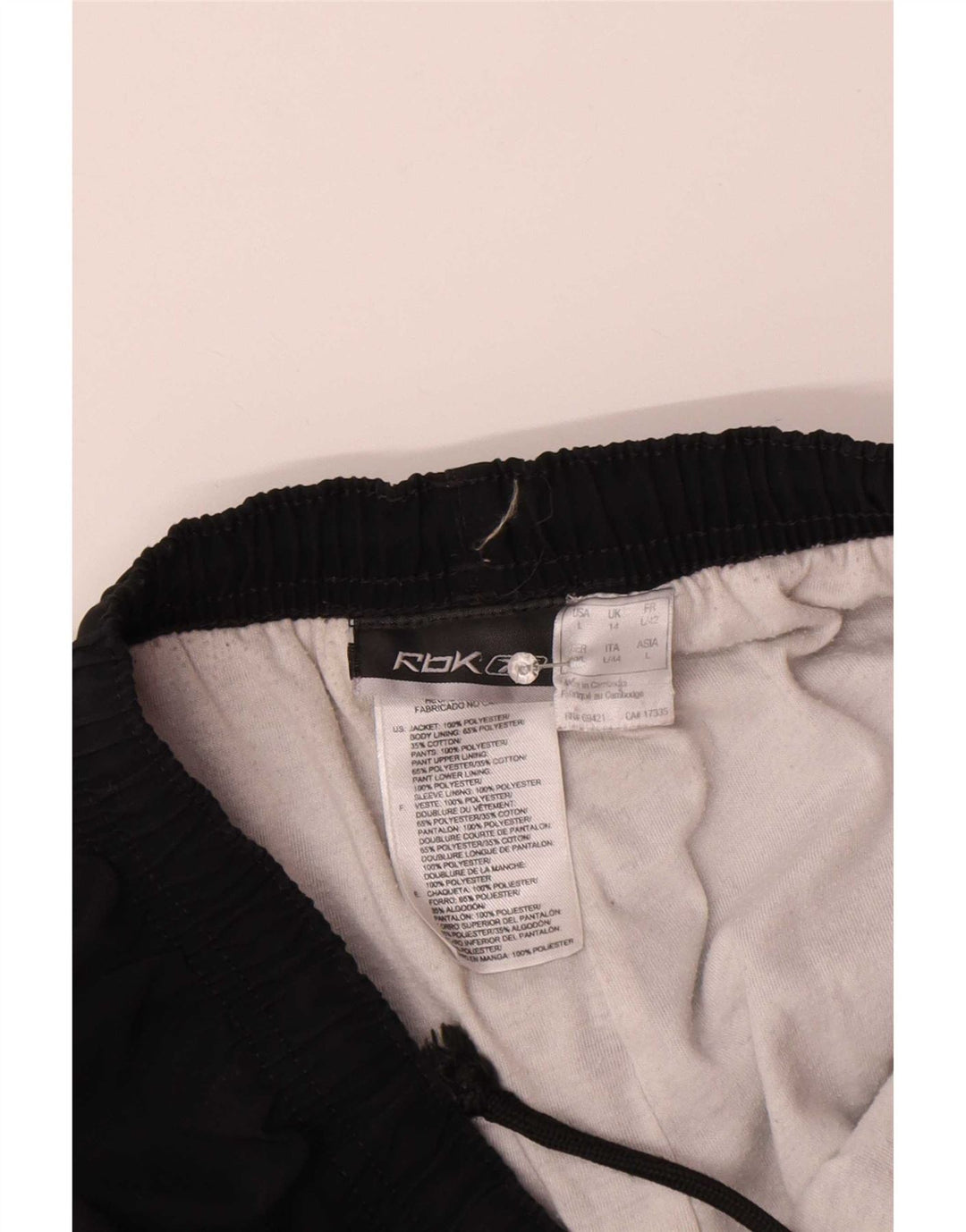 Reebok Træningsdragtsbukser til mænd Large Black Polyester