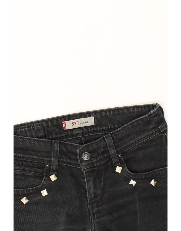 LEVI'S Womens 571 Slim Jeans W29 L34 Navy Blue Cotton Vintage Levi's and Second-Hand Levi's from Messina Hembry 