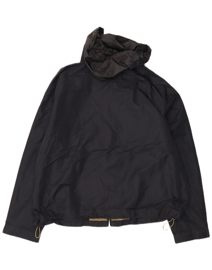 London Fog Regnjakke med hætte til mænd UK 44 2XL Sort Polyester