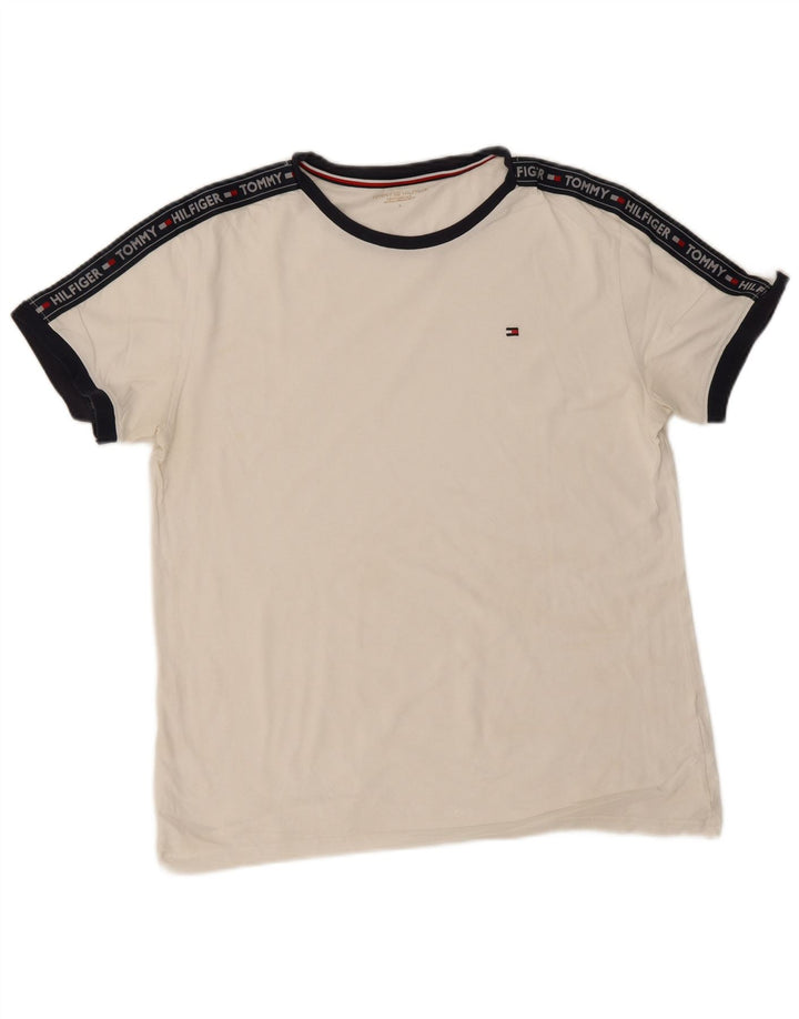Tommy Hilfiger Herre Grafisk T-Shirt Top Stor Hvid Colourblock