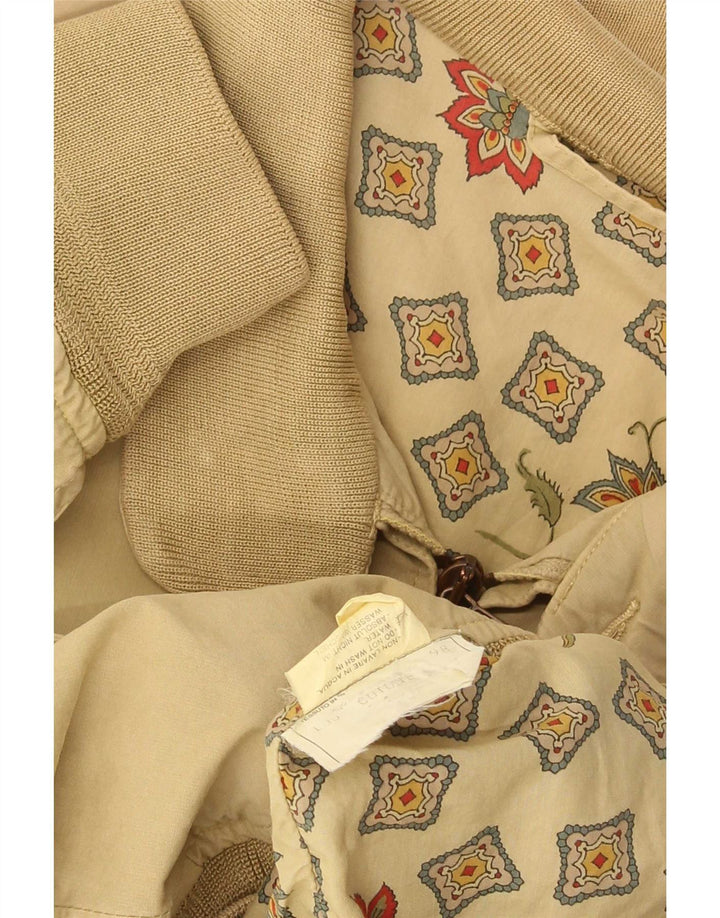 Vintage Bomber Jacket UK 40 Stor Beige Bomuld