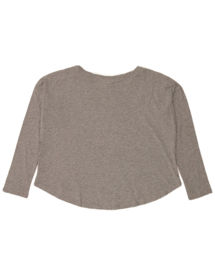 Nike Womens Crop Oversized grafisk top Langærmet UK 18 XL Grå Flecked
