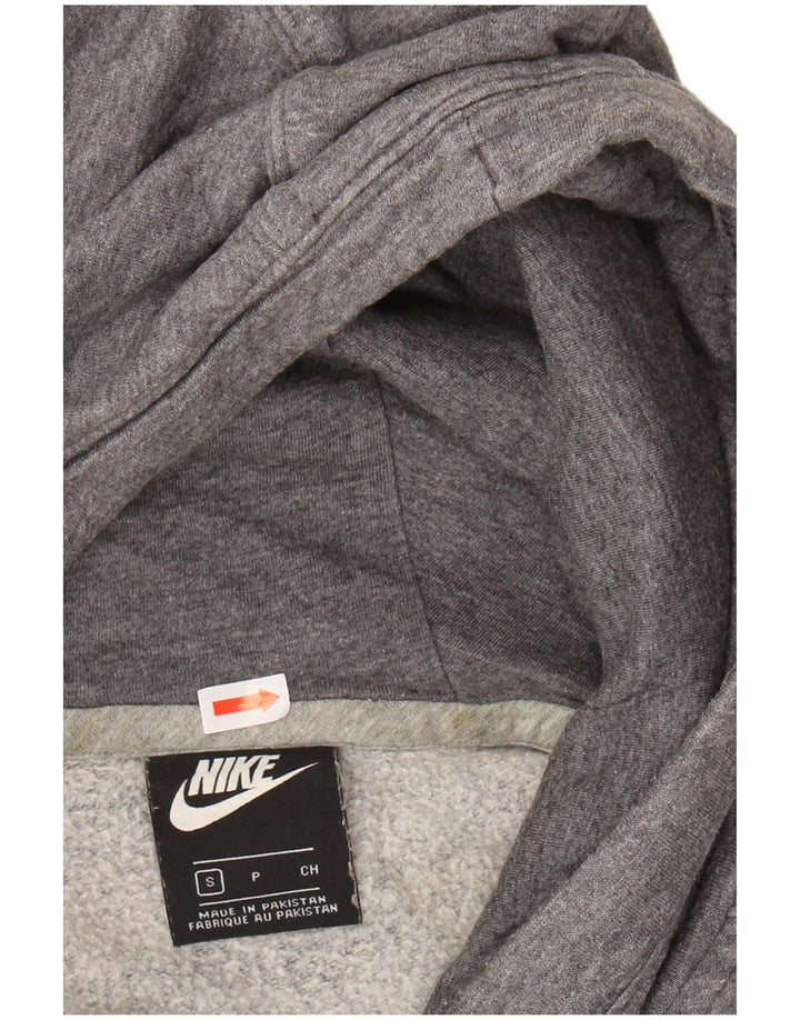 NIKE Womens Oversized Hoodie Jumper UK 10 Small Grey Cotton