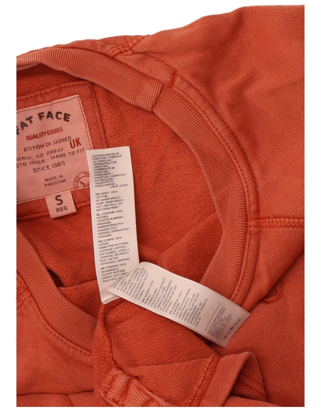 FAT FACE Herre Sweatshirt Jumper Lille Orange Bomuld