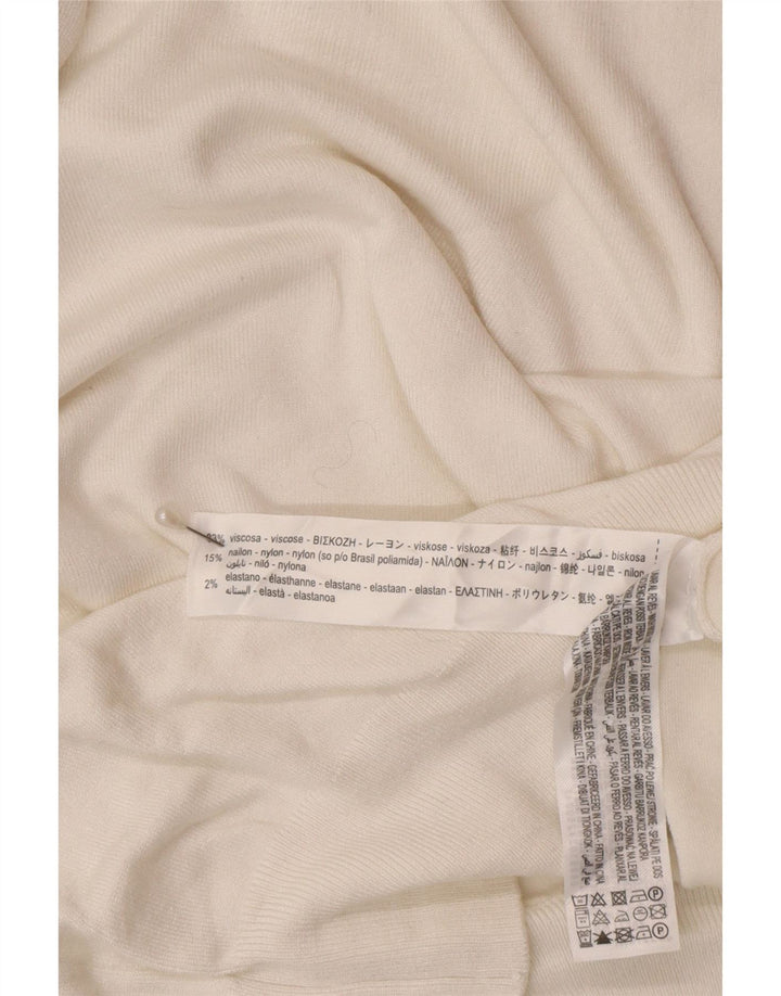 Zara Dame Kortærmet rullehals sweater UK 12 Medium White