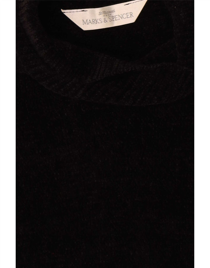 Marks & Spencer Kortærmet Jumper Kjole til kvinder UK 12 Medium Sort
