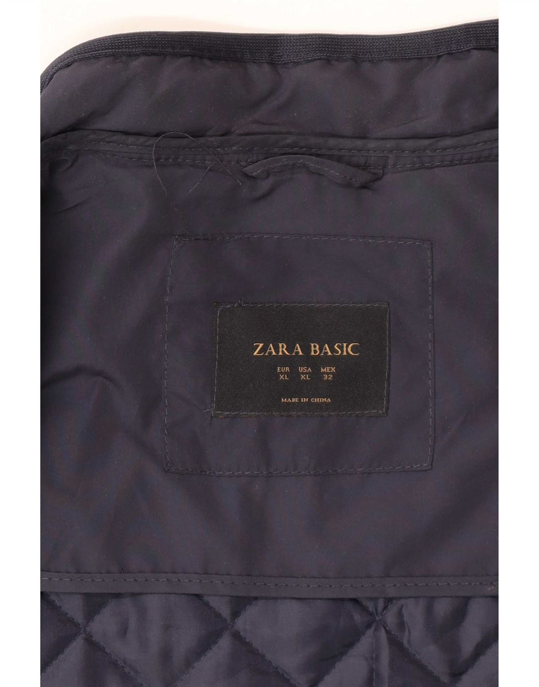 Zara Dame Quilted Gilet UK 18 XL Navy Blue