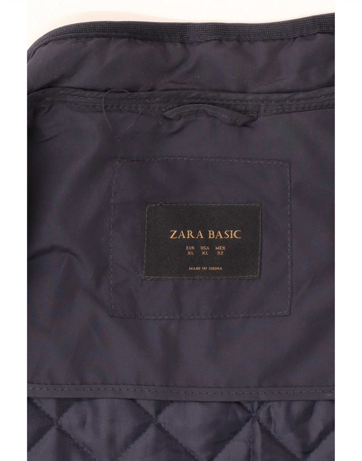 Zara Dame Quilted Gilet UK 18 XL Navy Blue