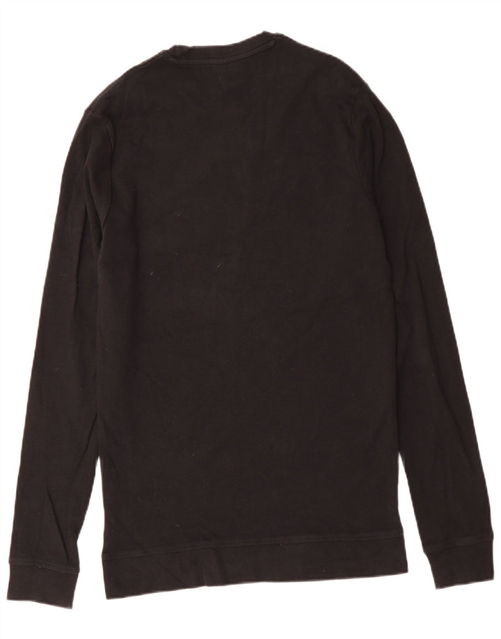 HUGO BOSS Dame Top Langærmet UK 14 Stor Sort Bomuld