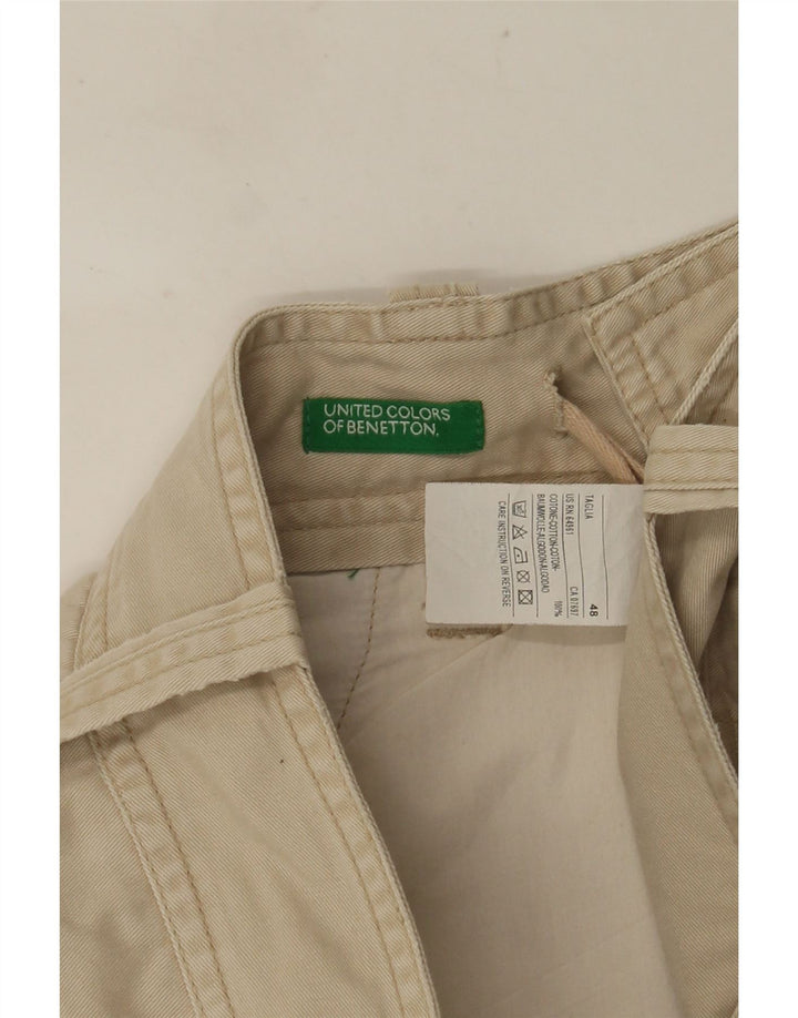 Benetton Herre Cargo Shorts IT 48 Medium W36 Beige Bomuld