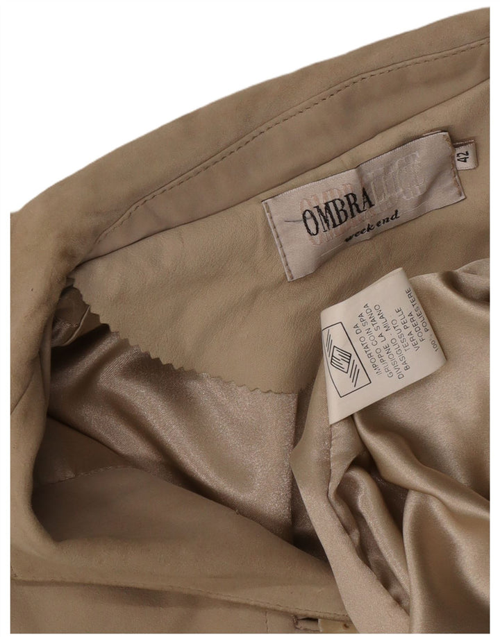 Ombraluce Dame Weekend 4 Button Ruskind Blazer Jacket IT 42 Medium Beige