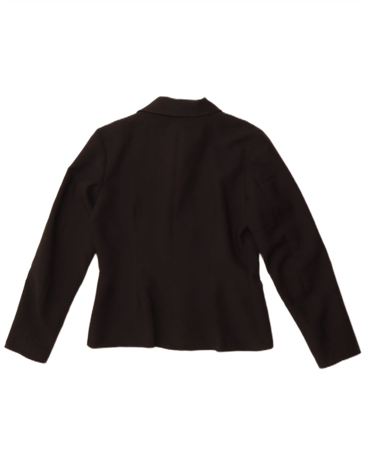 Vintage dame 4-knaps blazerjakke IT 44 Medium Sort Polyester