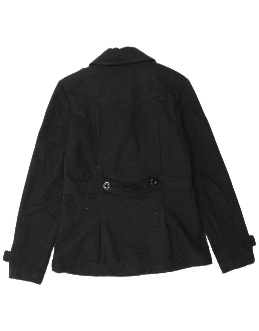 BILLABONG Womens Pea Coat UK 12 Medium Black Polyester