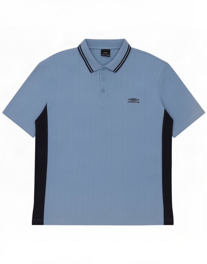 Umbro Poloskjorte til mænd Large Blue Colourblock Polyester