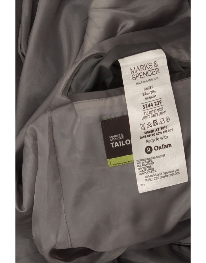 Marks & Spencer Herre skræddersyet 2-knaps blazerjakke UK 38 Medium Grey