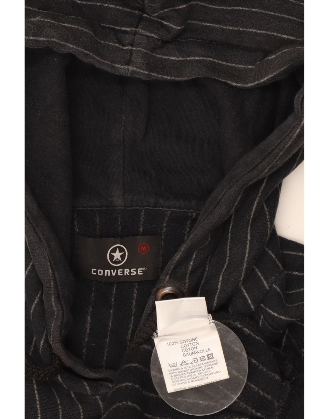 CONVERSE Herre Chuck Taylor Grafisk hættetrøje Jumper Medium Sort Stribet