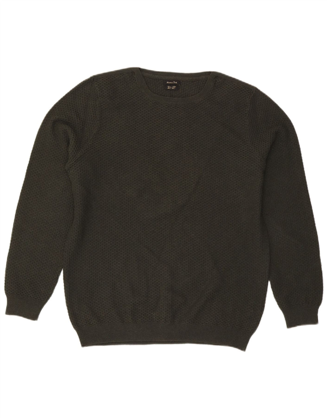 Massimo Dutti Herre sweater med rund hals XL Grøn bomuld
