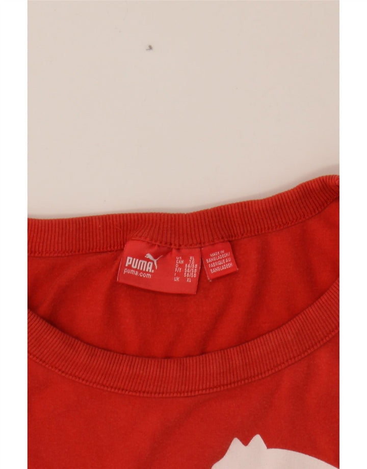 PUMA Mens Graphic T-Shirt Top XL Red Cotton Vintage Puma and Second-Hand Puma from Messina Hembry 